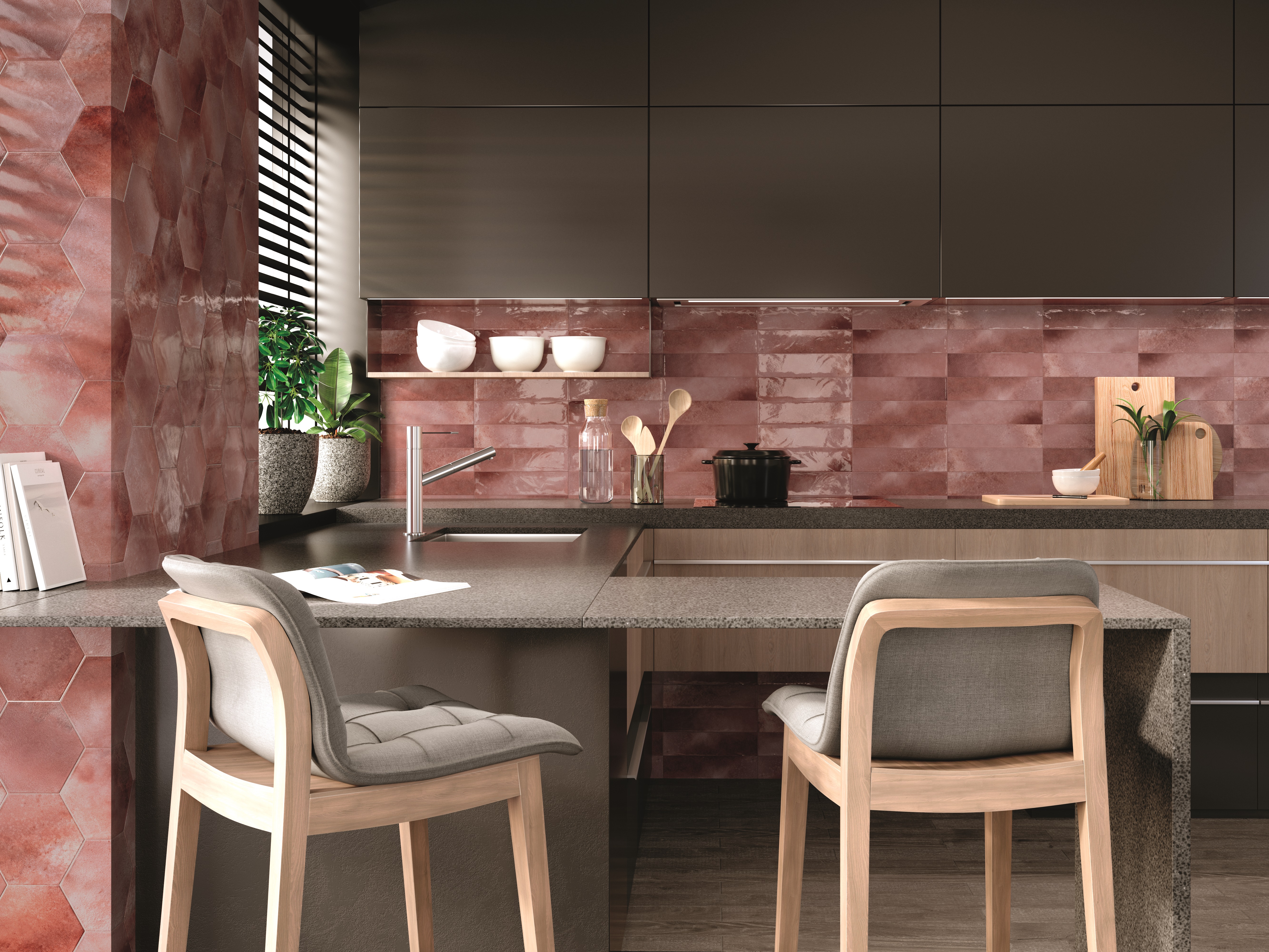 Catalea Gres Timra Metrofliesen Rot Glänzend 7,5x30 cm 