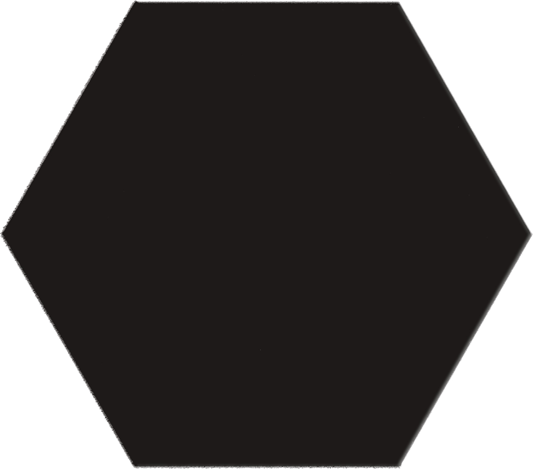 Catalea Gres Akita Bodenfliese Hexagon Schwarz Matt 14x16 cm rektifiziert R10