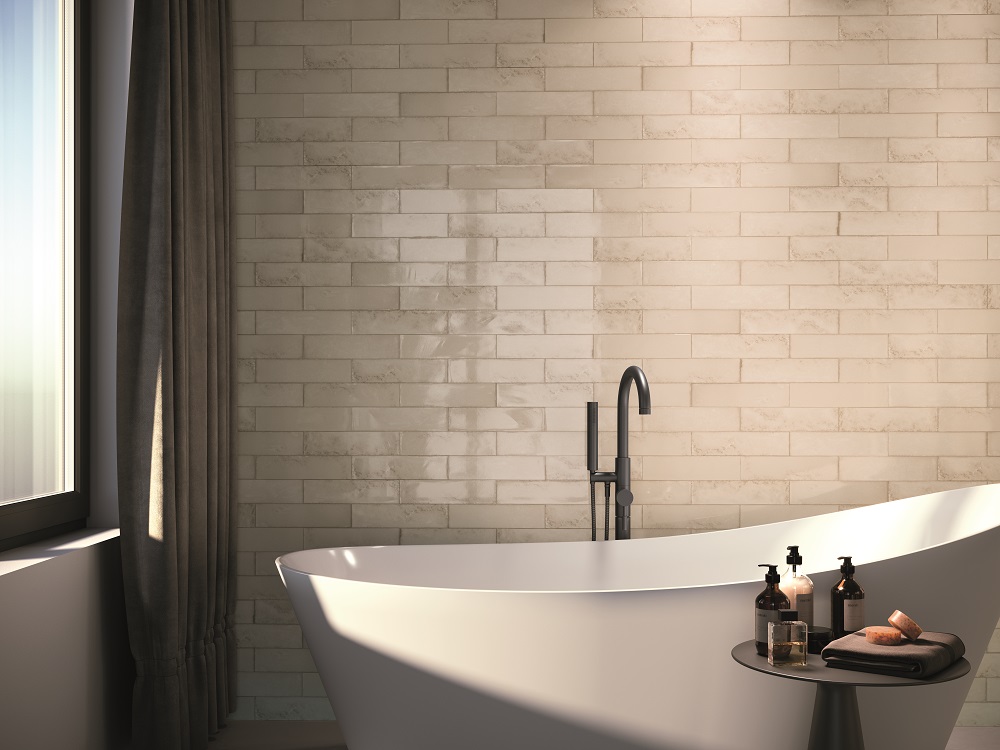 Catalea Gres Nellim Metrofliese Dekor Beige Glänzend 7,5x30 cm  