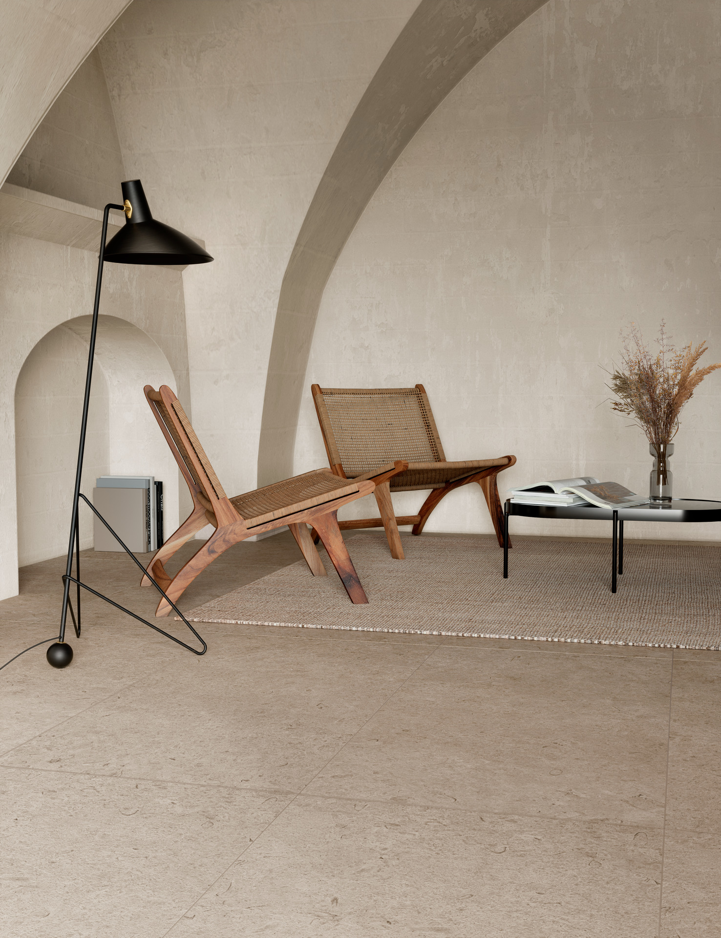 Ragno Eterna Bodenfliese Natursteinoptik Beige Matt 30x60 cm rektifiziert R10B 