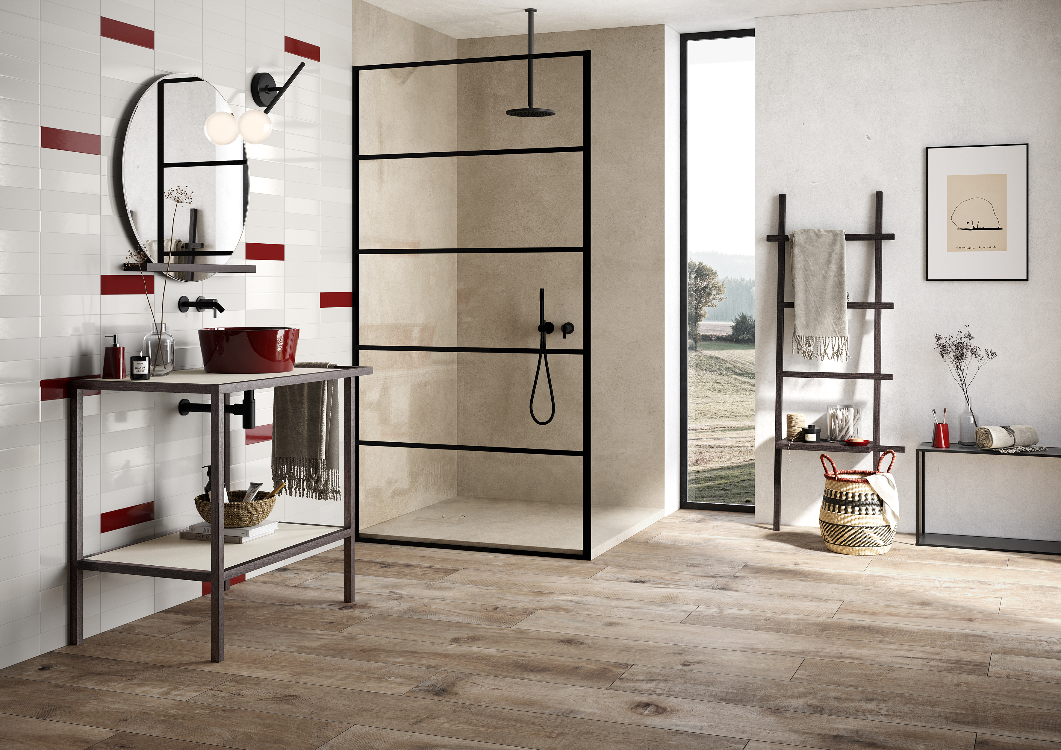 Urbanixx Gres Hirado Wandfliese Betonoptik Sand Matt 120x260 cm rektifiziert R10