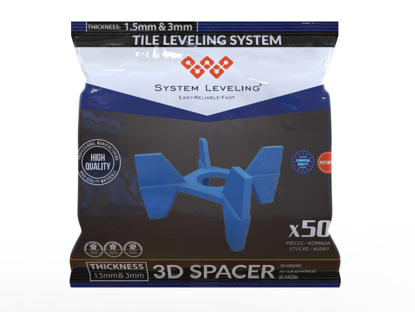 System Leveling 3D Fugenkreuz 50 Stück