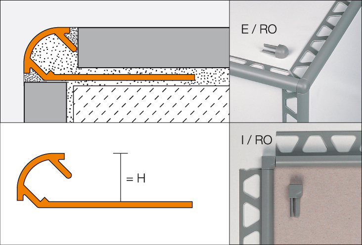 Schlüter RONDEC AC Außenecke MBW H = 10 mm Viertelkreis