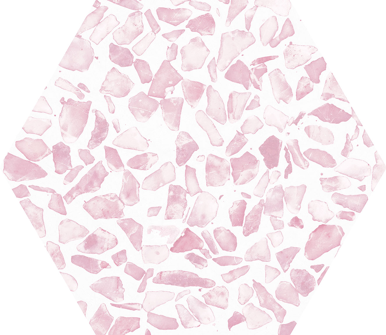 Urbanixx Gres Tarfala Bodenfliesen Terrazzooptik Hexagon Rosa Matt 23,2x26,7 cm rektifiziert