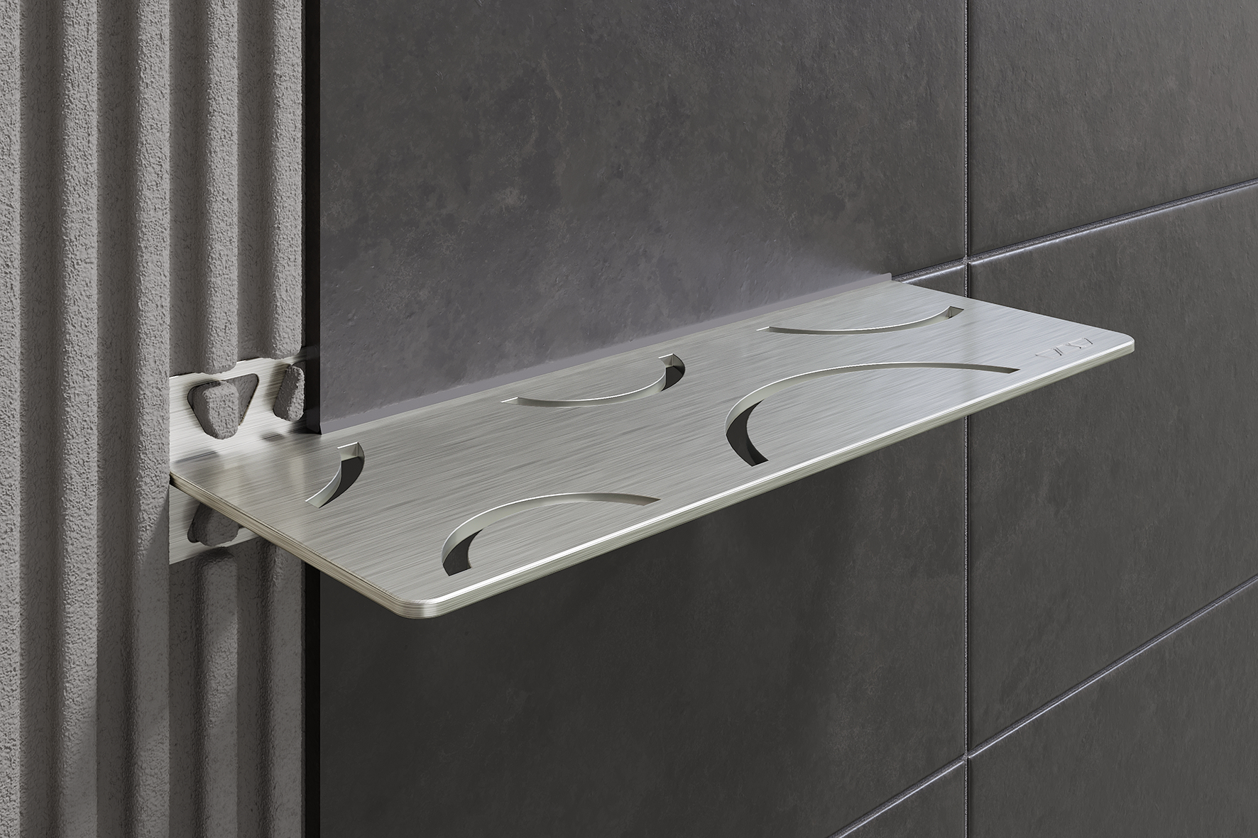 Schlüter SHELF W S1 300x115 mm Curve Edelstahl Gebürstet Duschablage