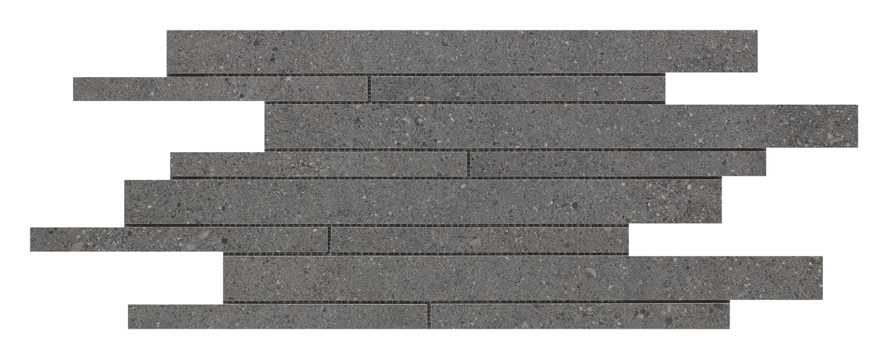 Urbanixx Gres Florenz Stäbchenmosaik Natursteinoptik Anthrazit Matt 30x60,4 cm rektifiziert 