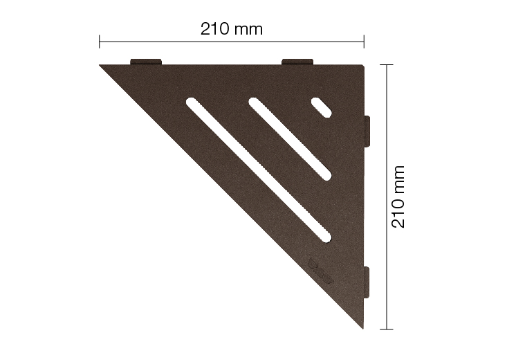 Schlüter SHELF E S1 210x210 mm Wave TSOB strukturbeschichtet Bronze Duschablage