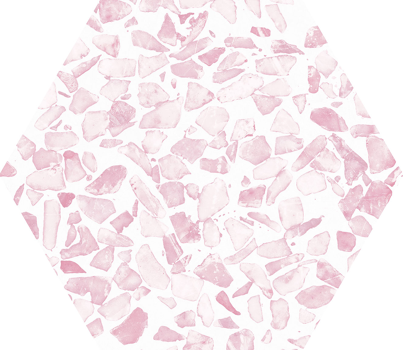 Urbanixx Gres Tarfala Bodenfliesen Terrazzooptik Hexagon Rosa Matt 23,2x26,7 cm rektifiziert