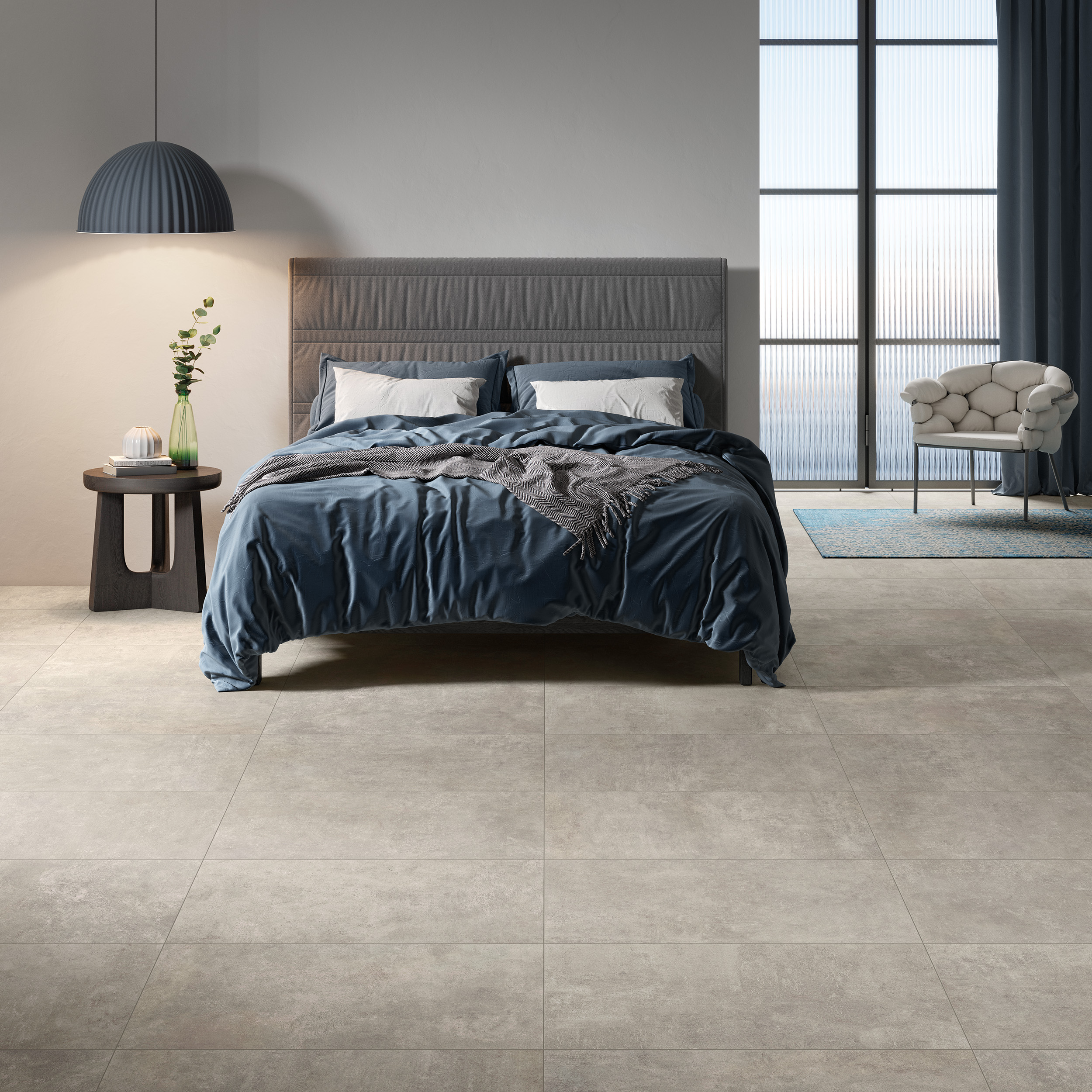 Urbanixx Gres Palermo Bodenfliese Betonoptik Grau matt 80x80 cm rekt. R10B